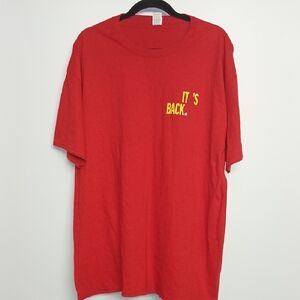 Fruit Of The Loom Men Graphix T Shirt Sizw XL Red Neon and White